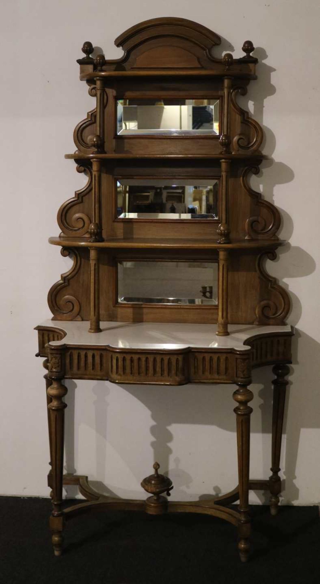 Antique furniture with marble and cut glass