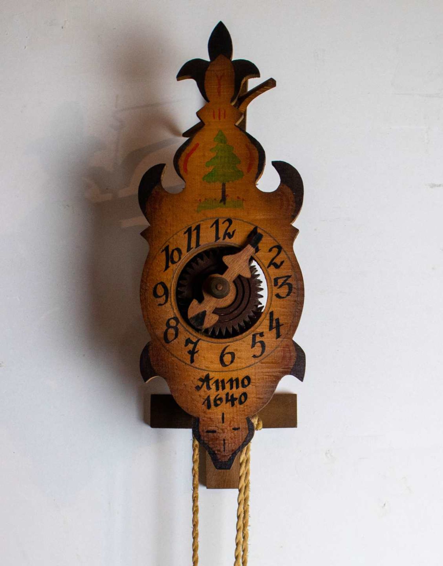 Lot 2 old hanging clocks - Bild 2 aus 7