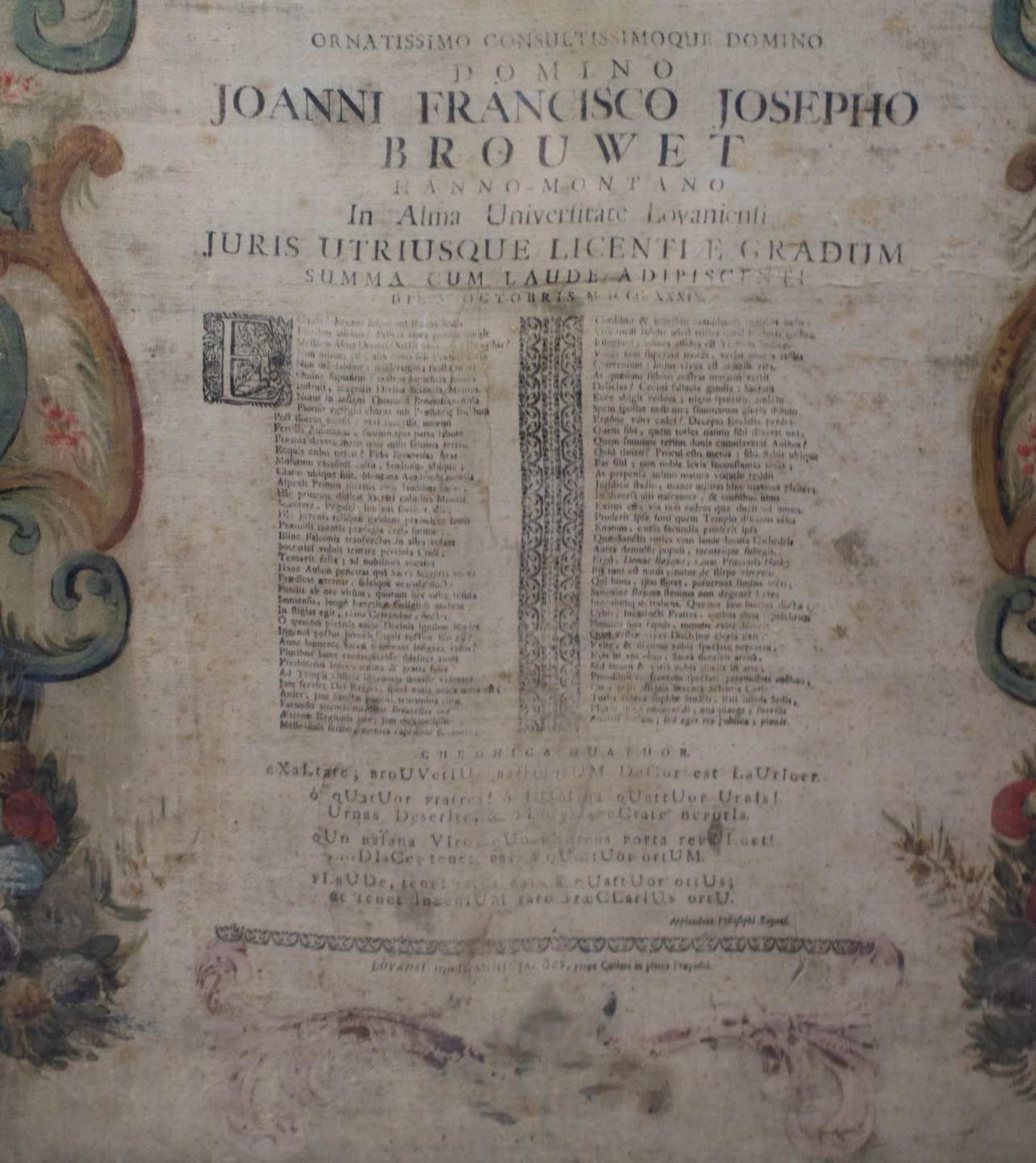 Commemorative cloth printed Leuven 1739 - Image 3 of 4