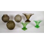 Lot with 6 vases Walther, Espavet and Stella