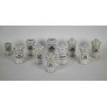 Lot white porcelain pharmacy jars