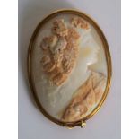 Gold-mounted cameo Bachus with buck