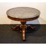 Round table with marble top