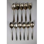 Lot with 11 silver tea spoons Brussels