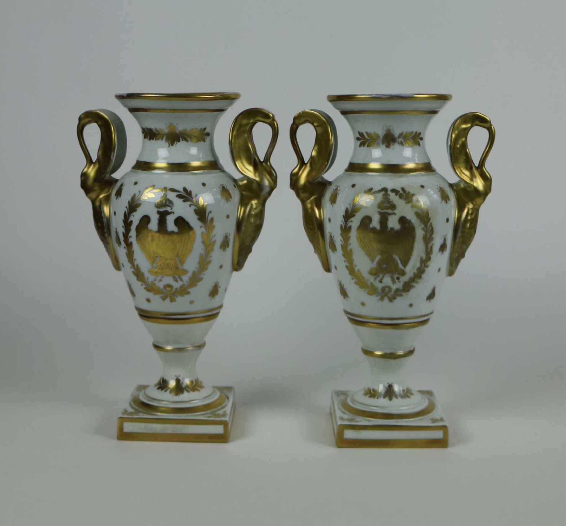 Pair of gilded vases Napoleon