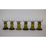 Lot with 6 white wine glasses early 19th