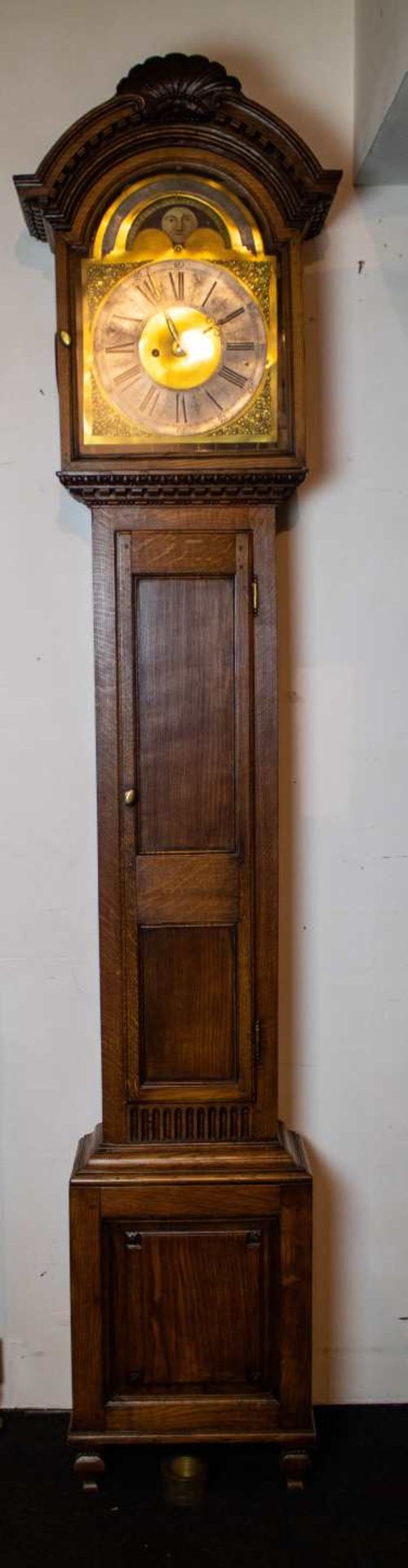Longcase clock in oak case