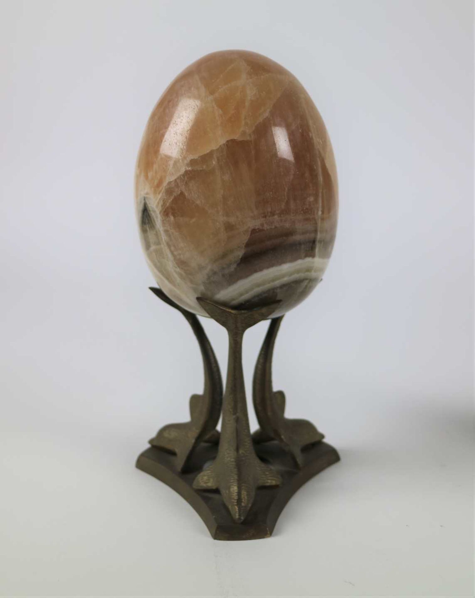 Art Nouveau bronze + Onyx egg - Image 3 of 3