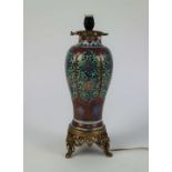 Chinese cloisonné vase with bronze mount, late 19th century