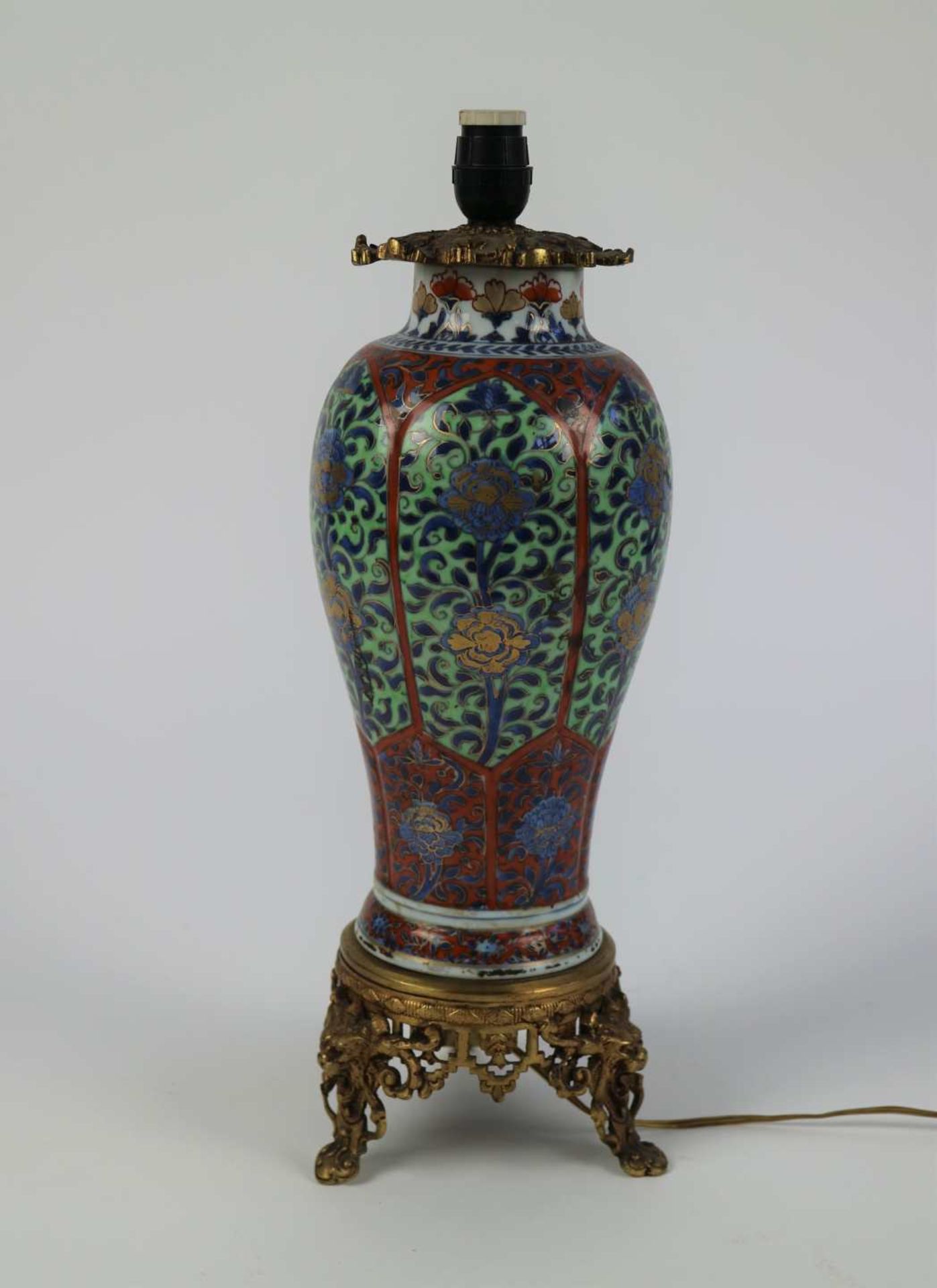 Chinese cloisonné vase with bronze mount, late 19th century