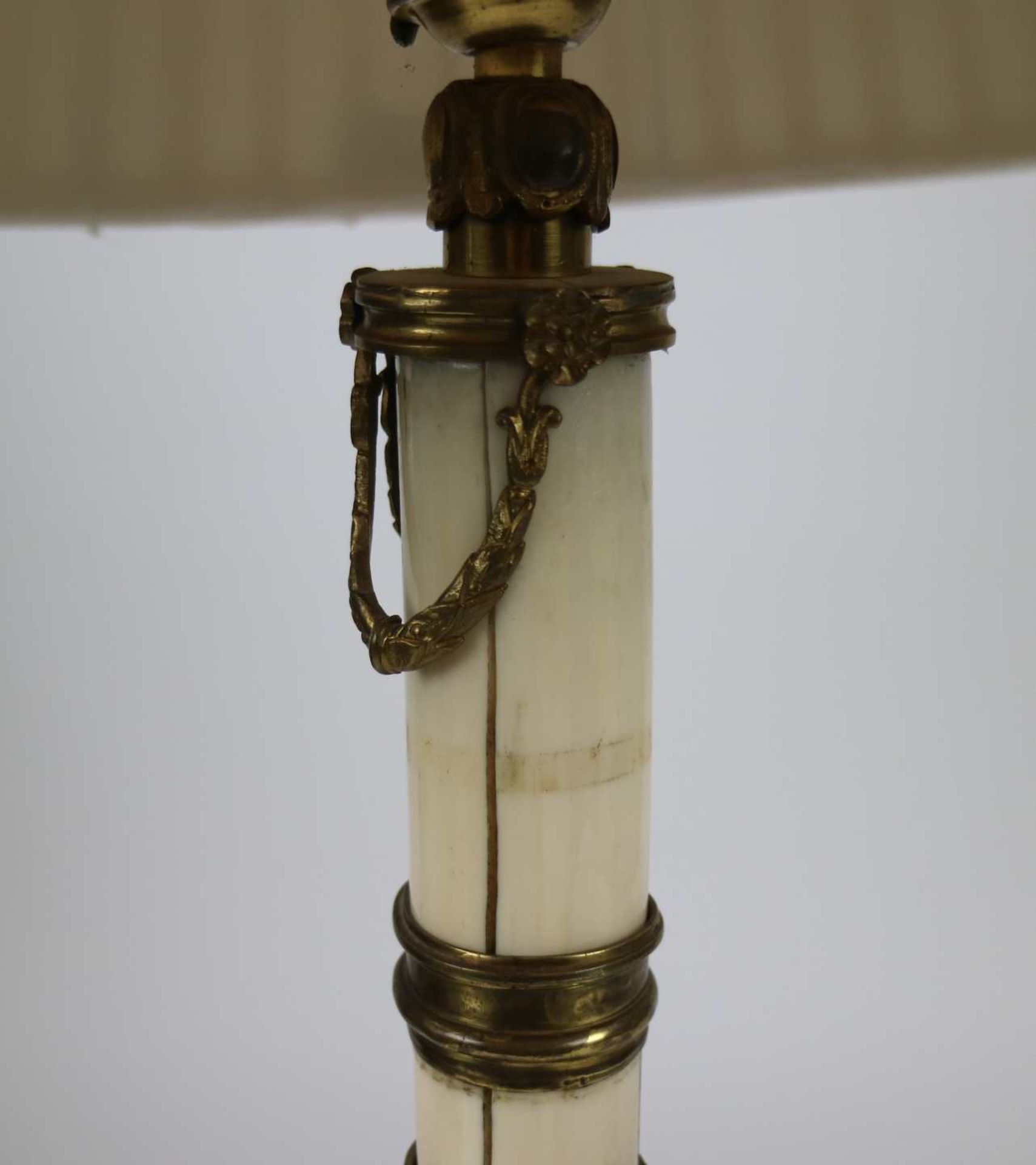 19th century lamp with ivory tooth and bronze fittings - Image 3 of 4