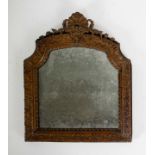 Molded and carved oak frame with mirror 18th century