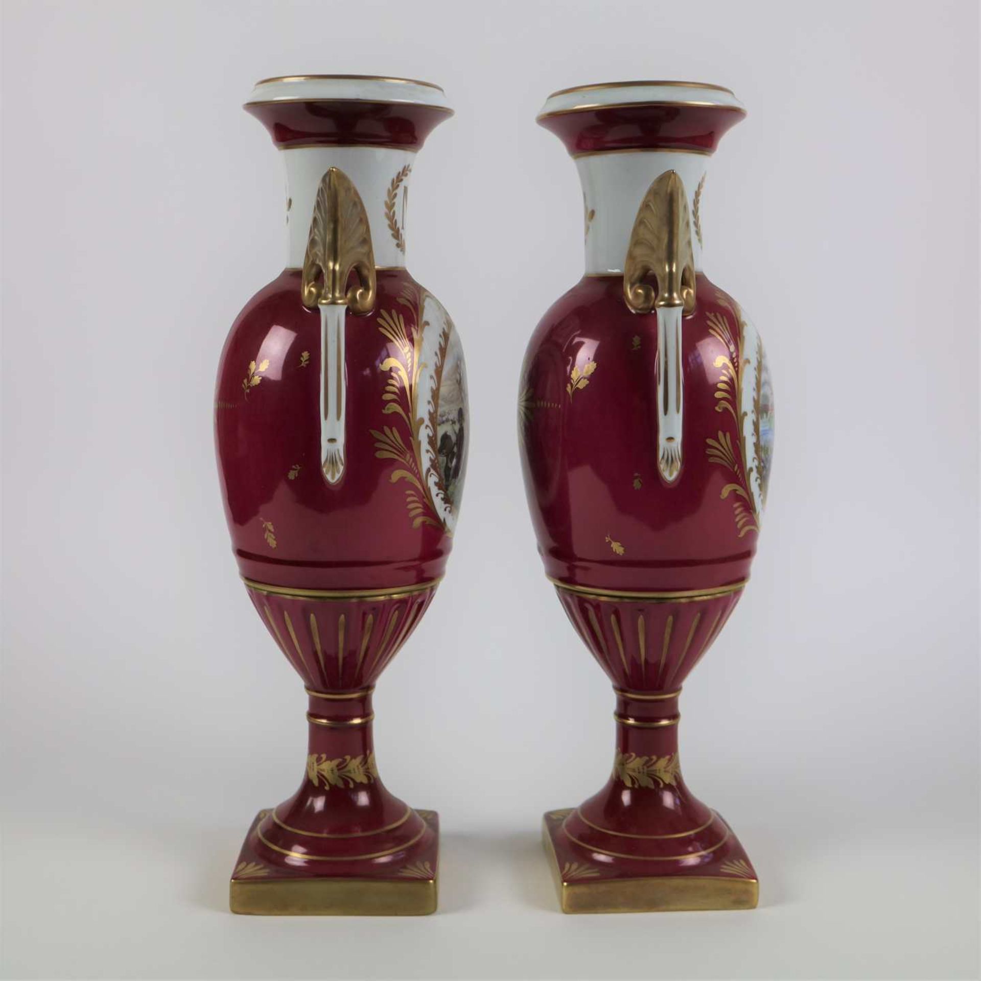 Pair of hand-painted vases, Couleuvre - Bild 4 aus 5