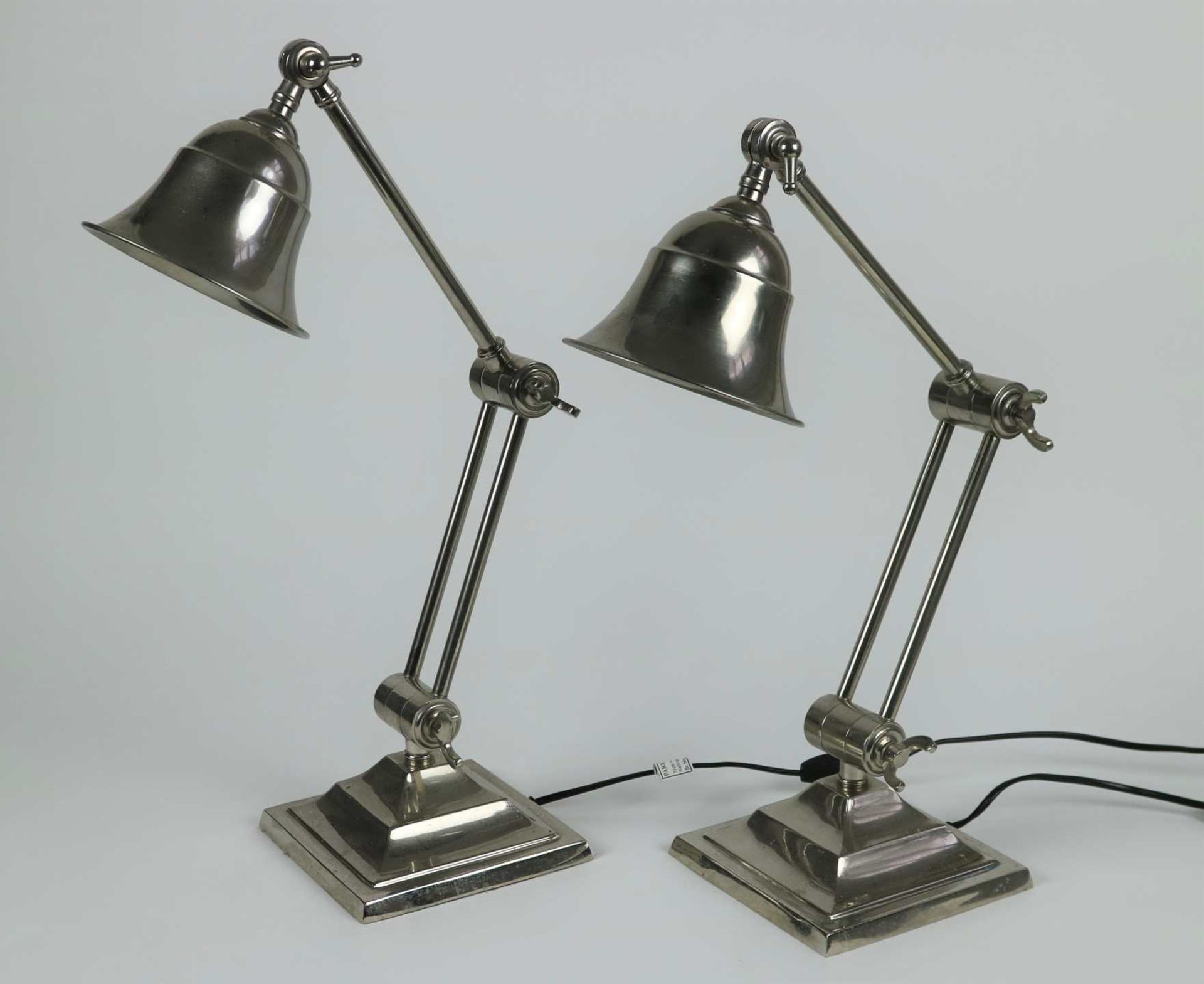 Pair of metal desk lamps