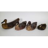 Lot with 4 wooden antique decoy ducks