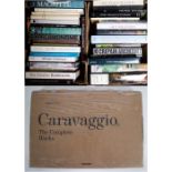 Lot with various art books and Caravaggio