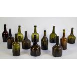 Lot glass bottles 18thC