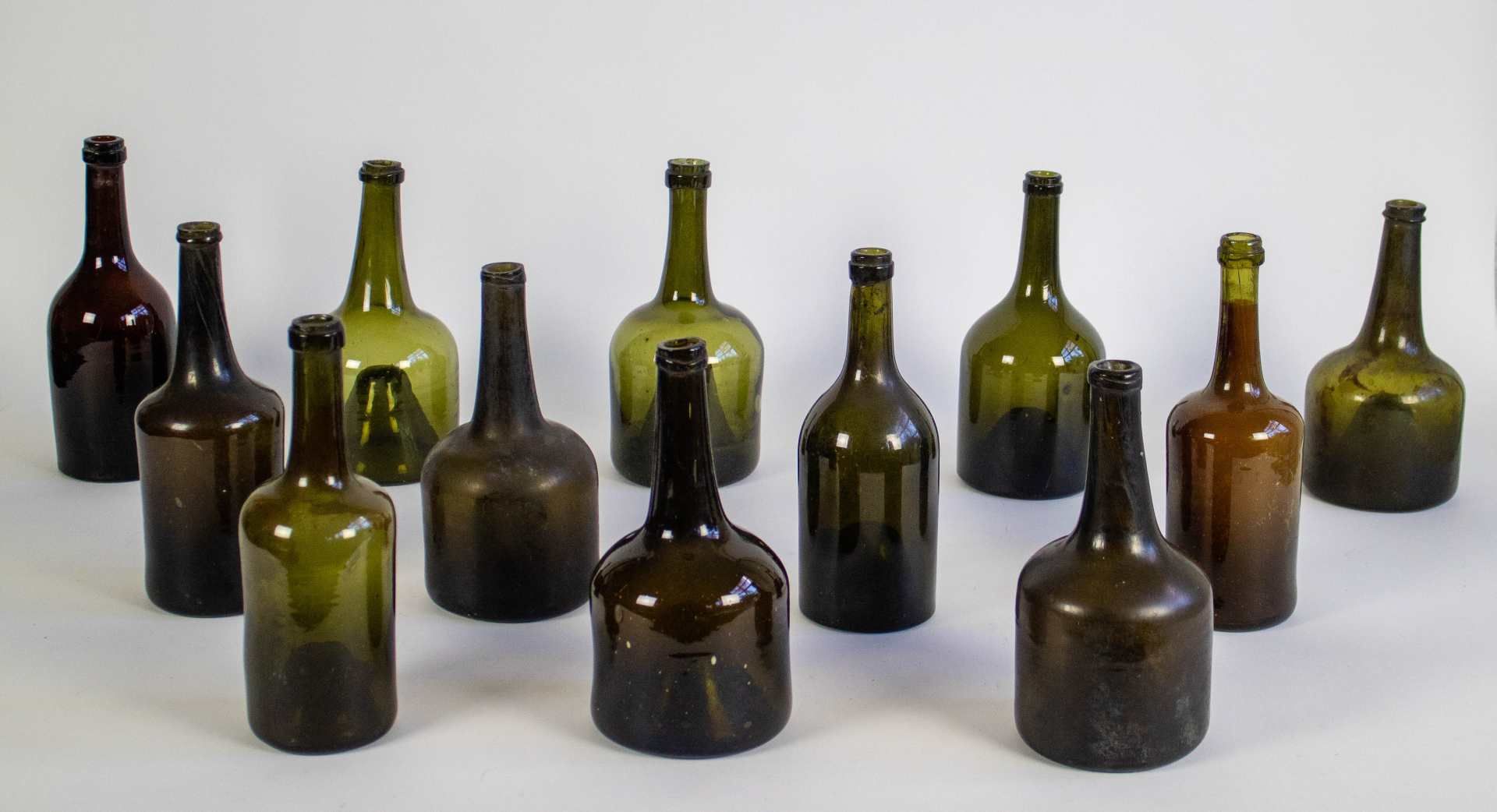 Lot glass bottles 18thC