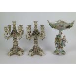 Lot Capodimonti and Dresden porcelain