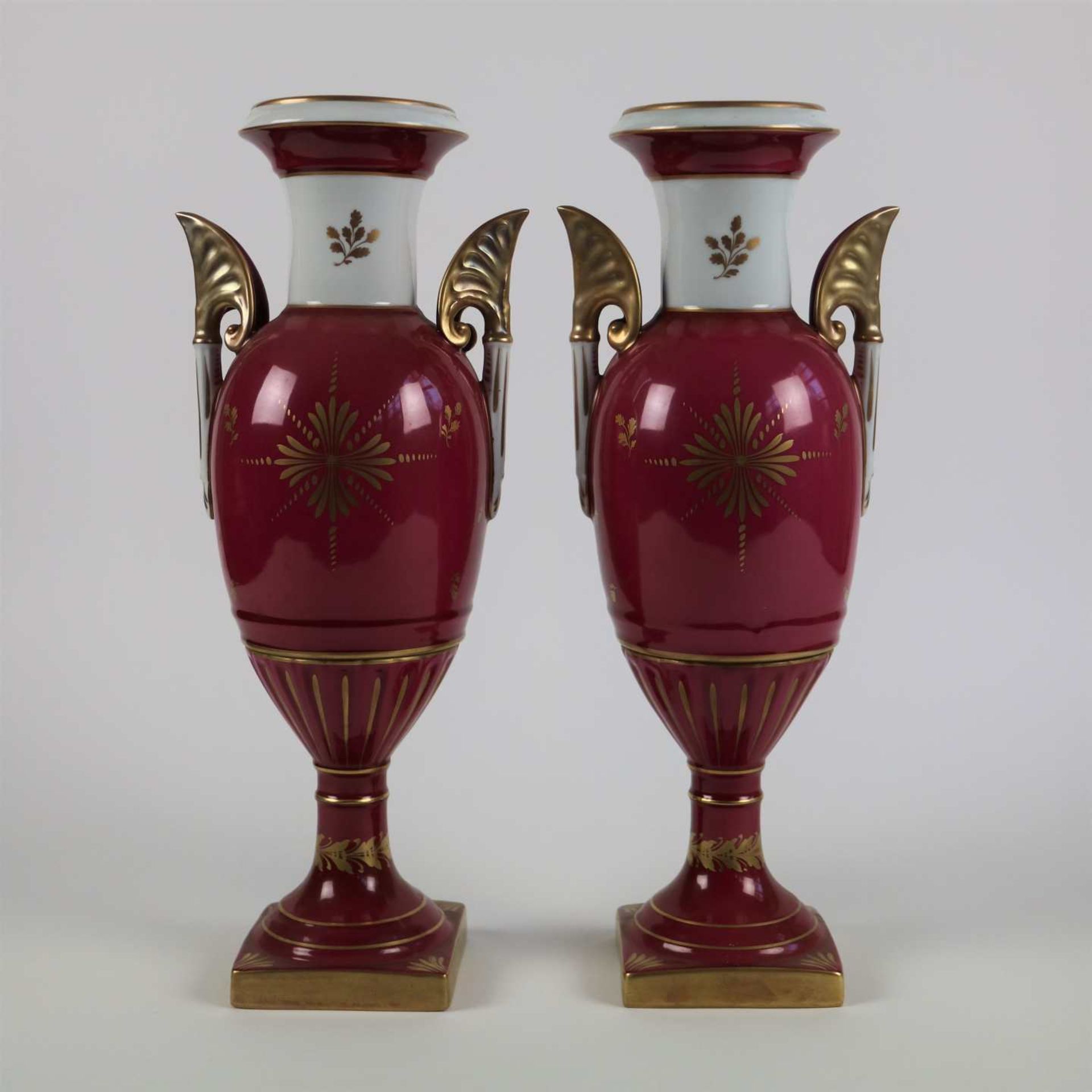 Pair of hand-painted vases, Couleuvre - Bild 3 aus 5