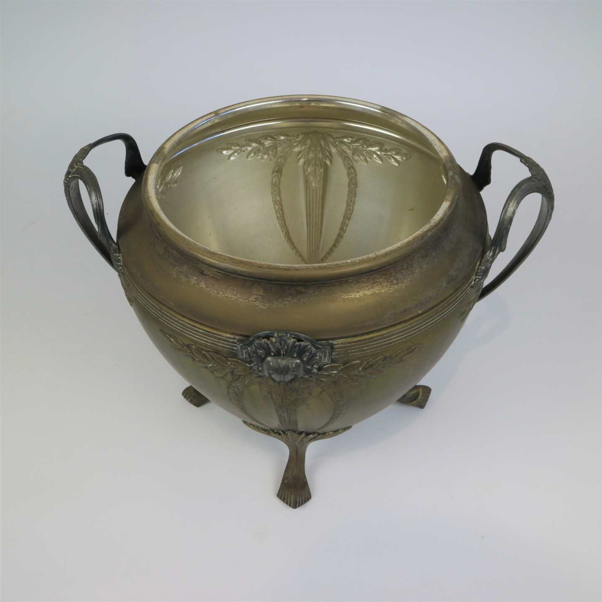 Silver-plated bowl with lid and spoon - Bild 2 aus 3