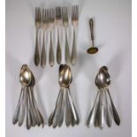Lot silver spoons and forks