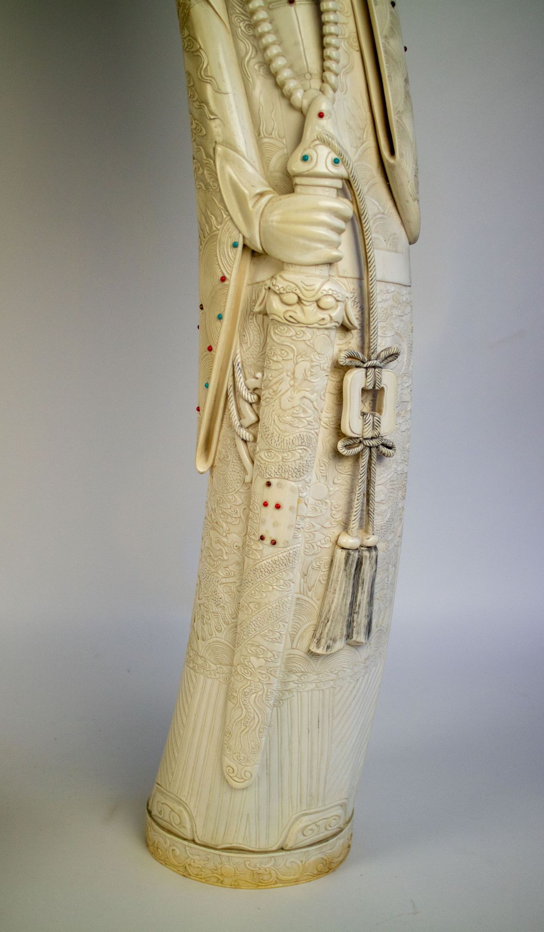 Large Chinese ivory figures Emperor and Empress - Image 2 of 13