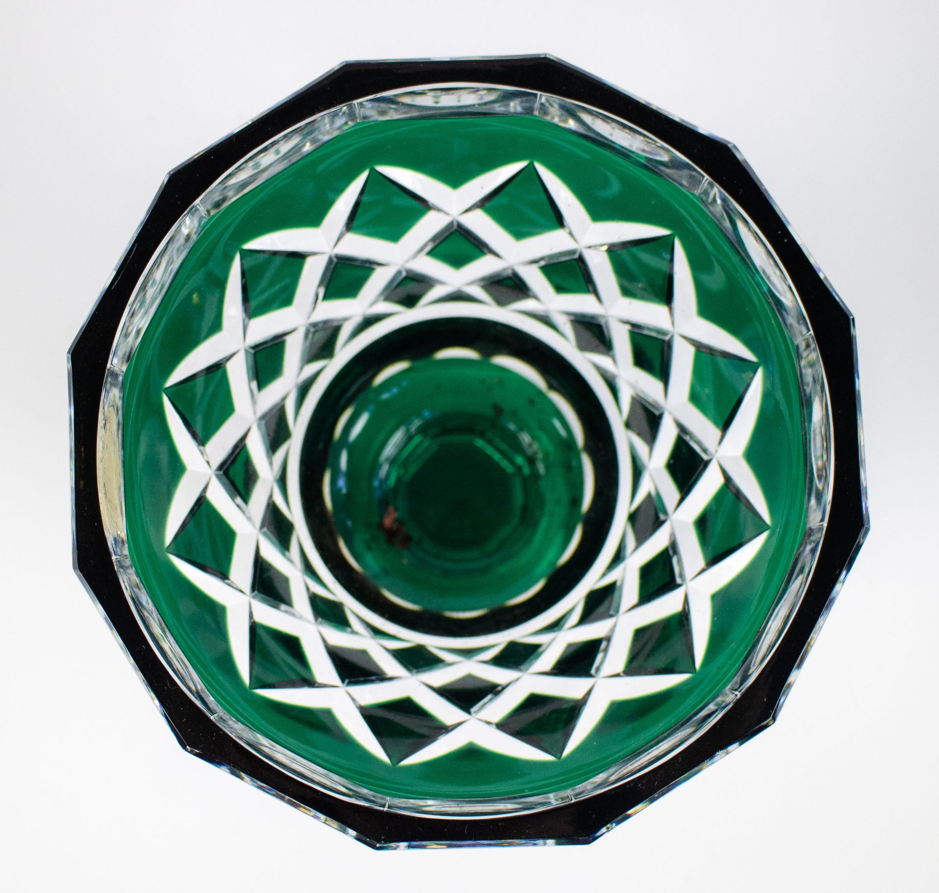A green Val Saint Lambert vase - Bild 5 aus 6