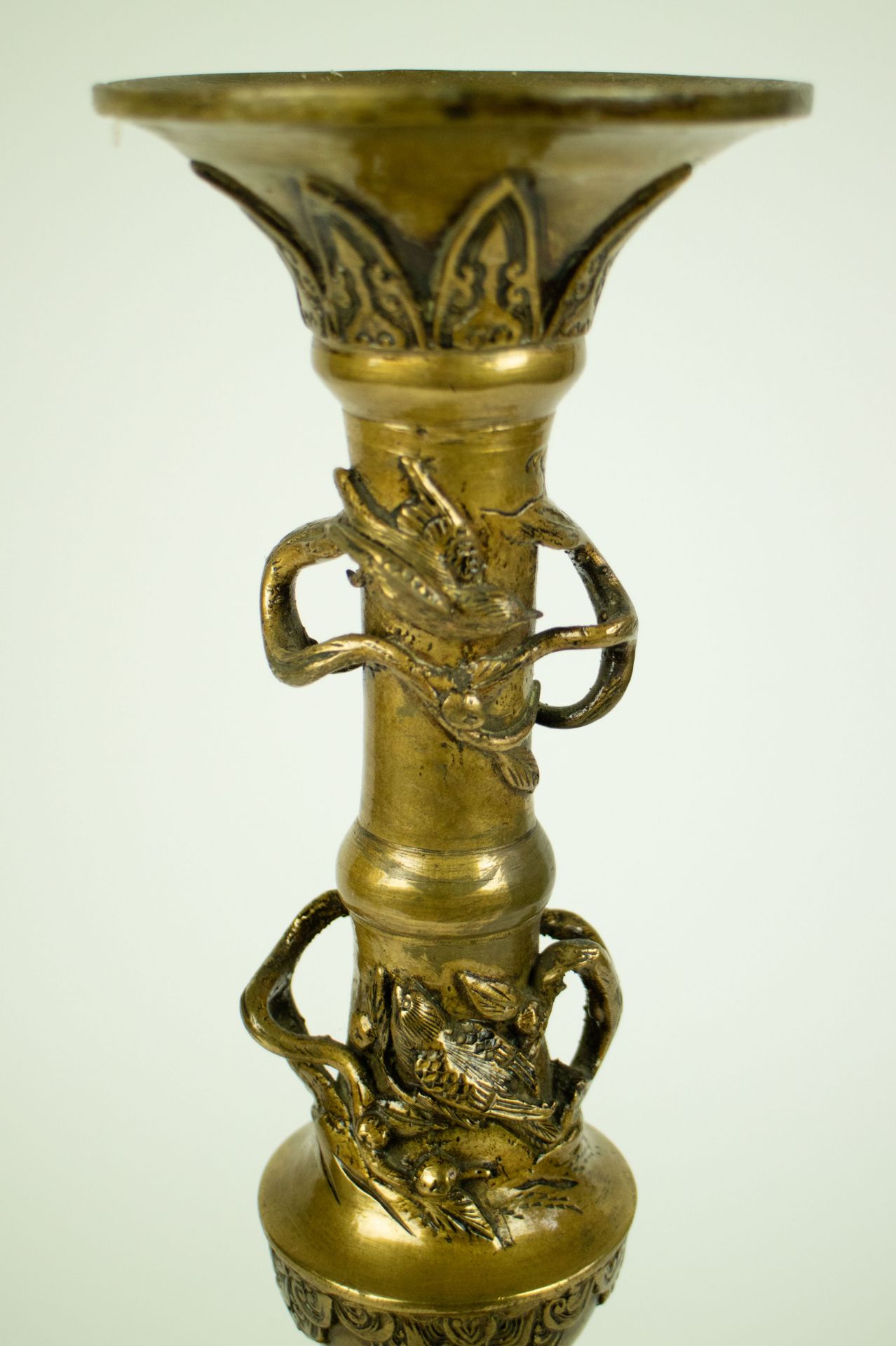 Bronze 19th century Japanese candlestick - Bild 2 aus 4