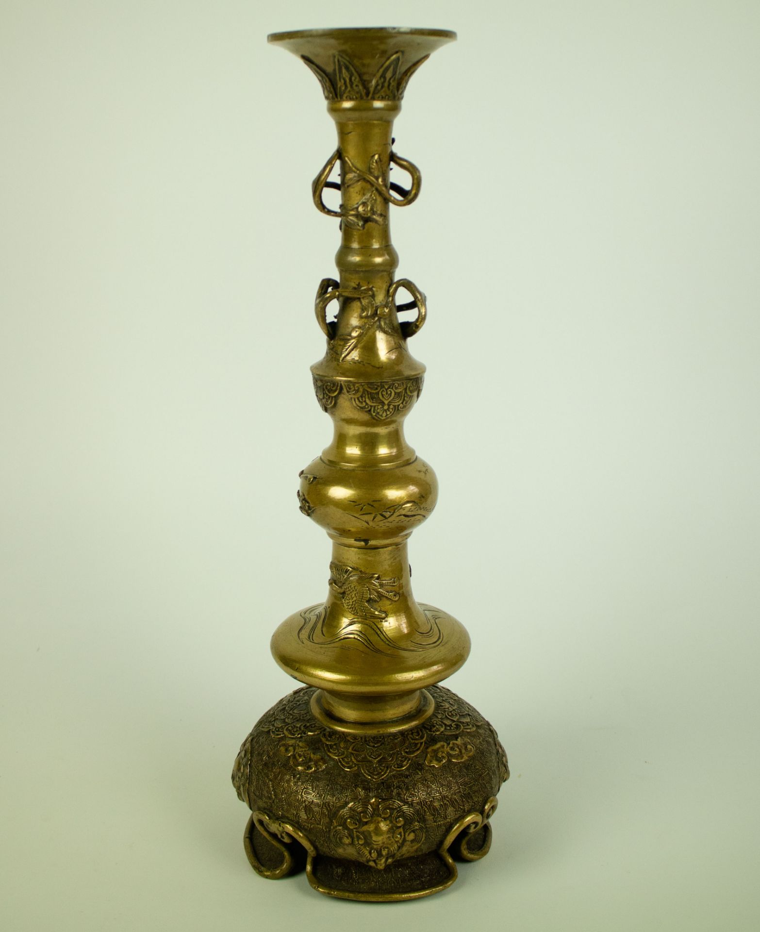 Bronze 19th century Japanese candlestick - Bild 3 aus 4