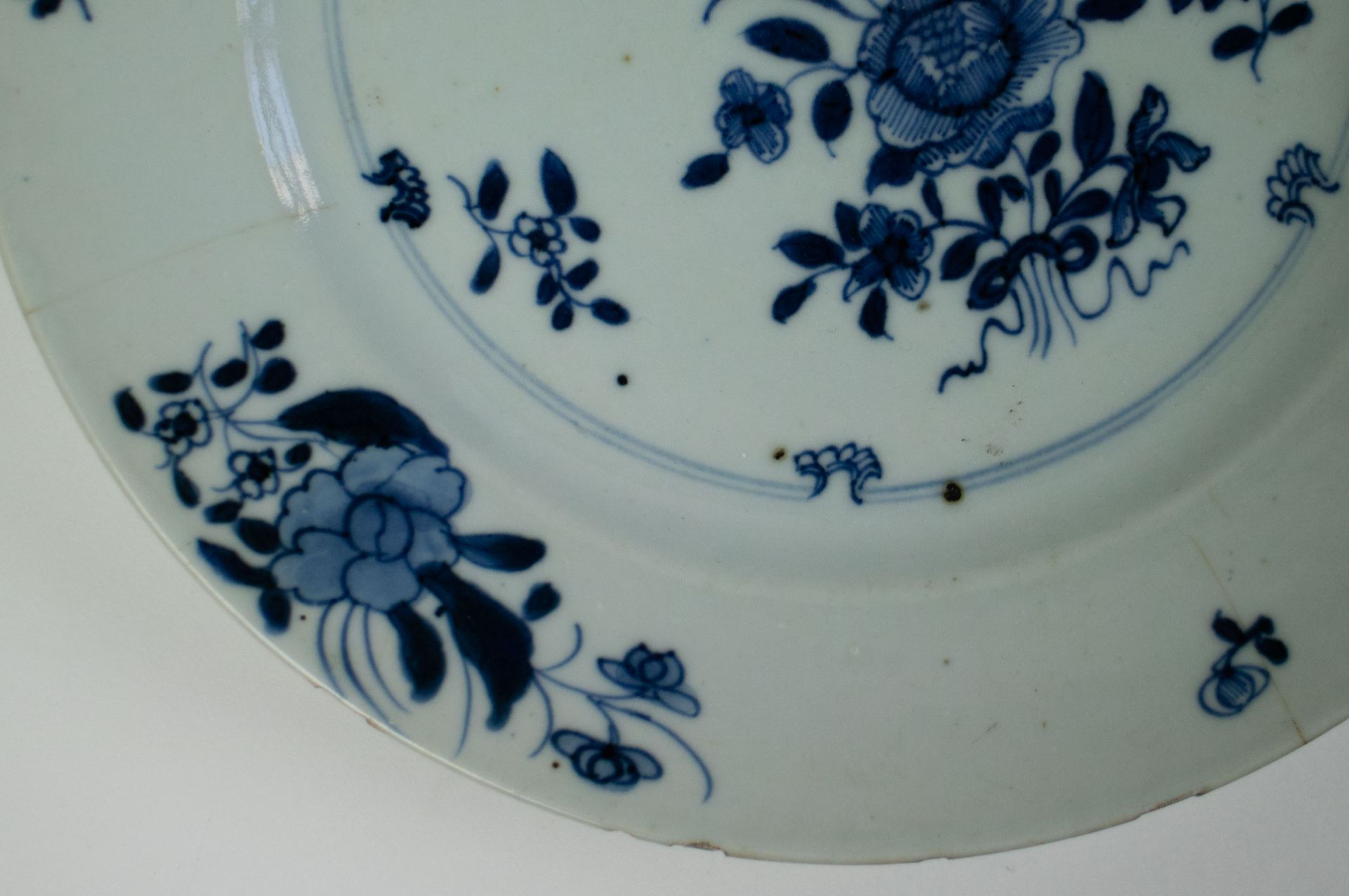 5 blue/white Chinese plates 18thC - Bild 3 aus 4