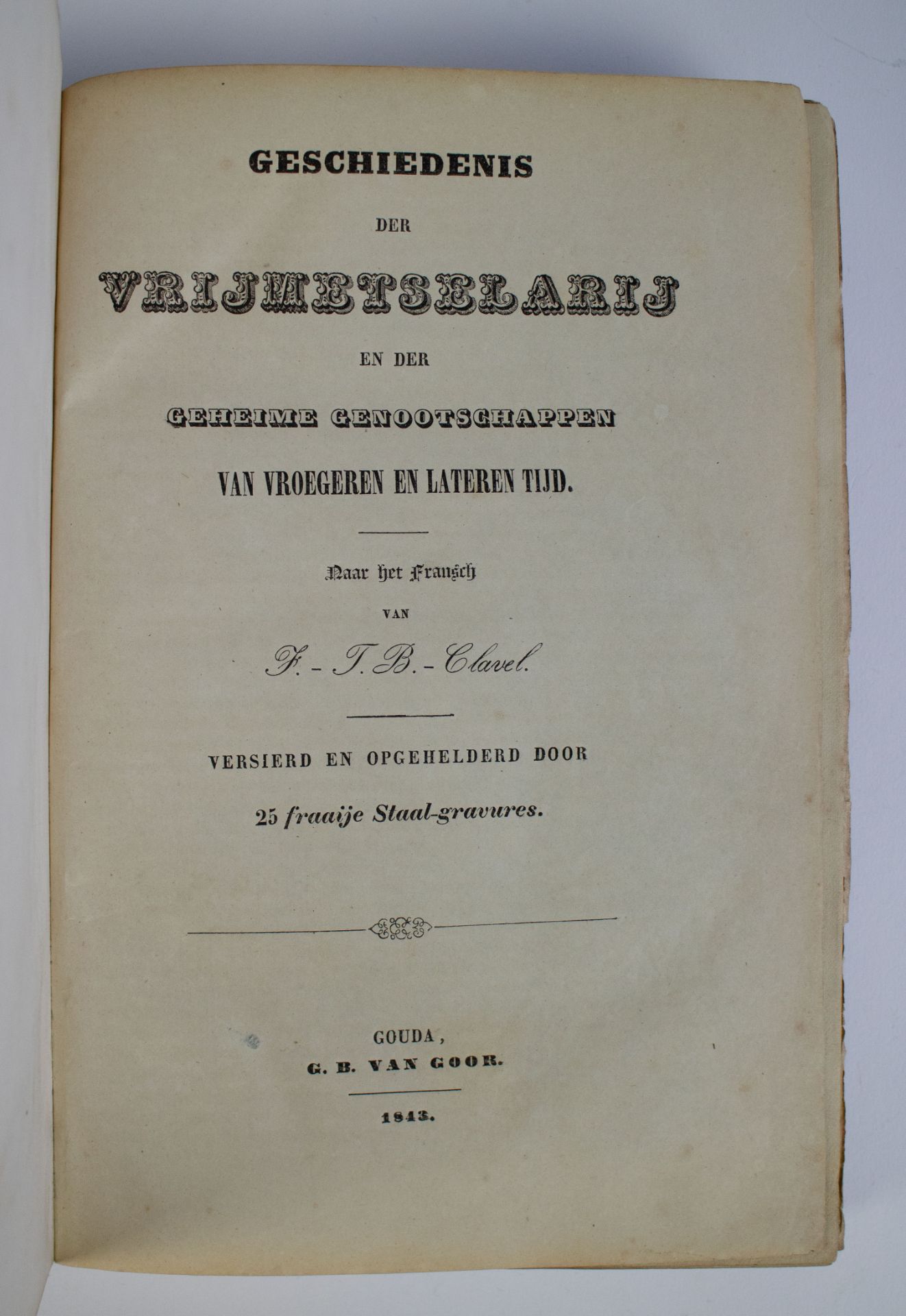 Book 'Vrijmetselarij' 1843 - Image 2 of 4