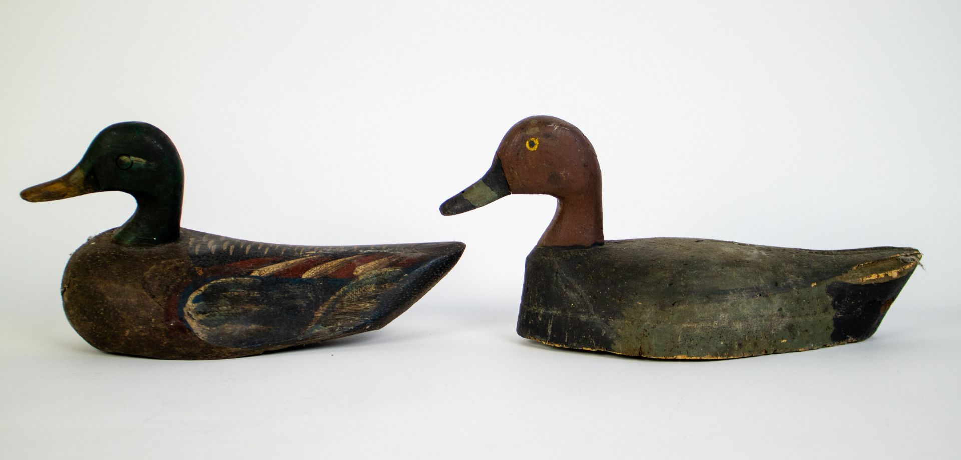 Lot with 5 old wooden decoy ducks - Bild 2 aus 3