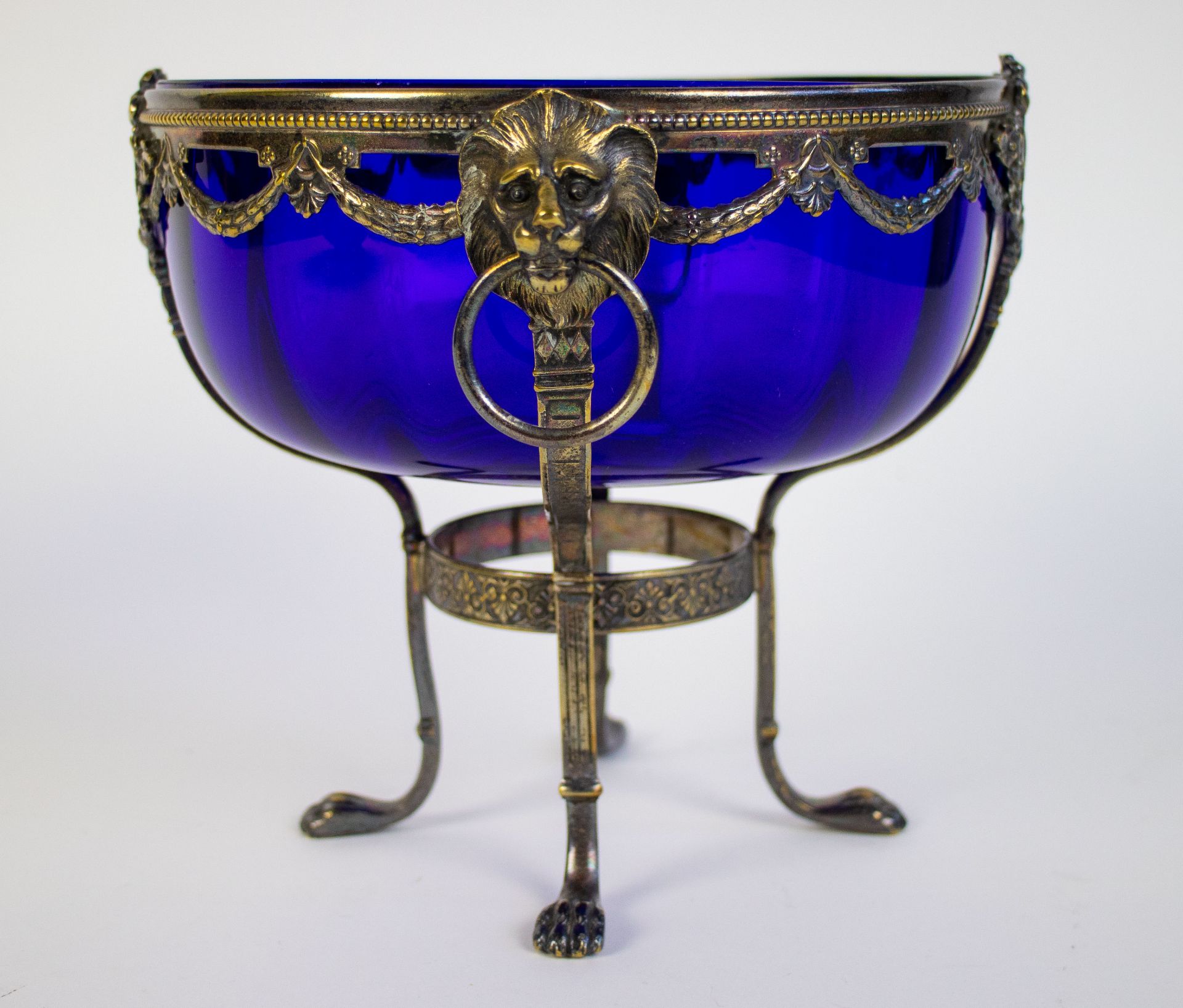 Blue glass cup in silver WMF frame - Image 5 of 6