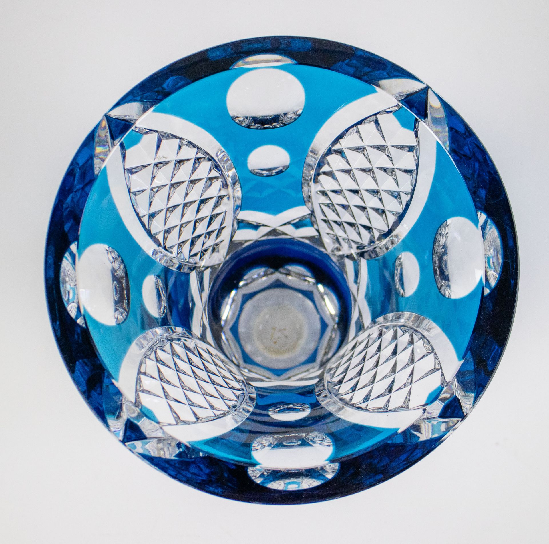 Blue crystal vase Val Saint Lambert - Image 5 of 6