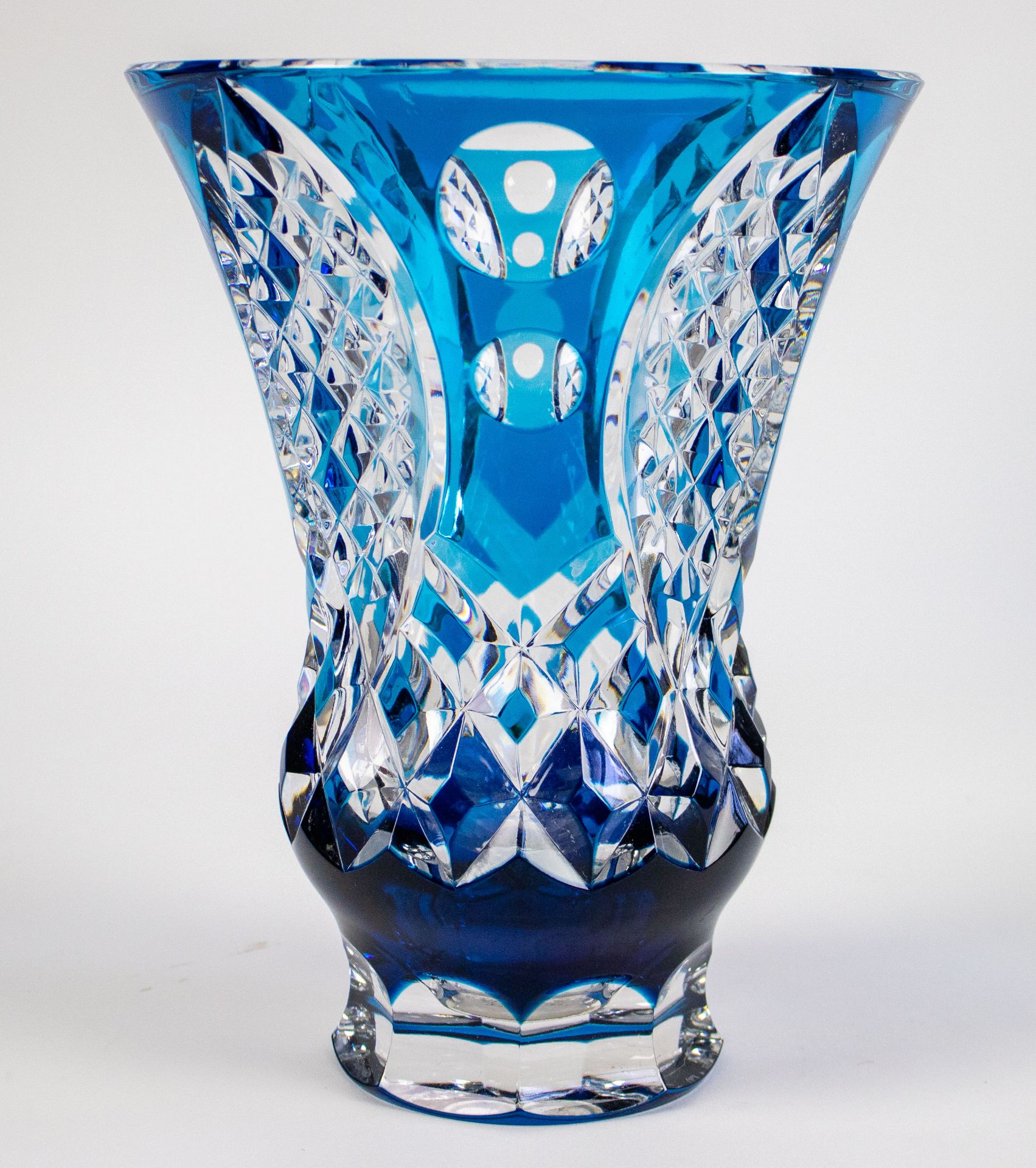Blue crystal vase Val Saint Lambert - Image 2 of 6