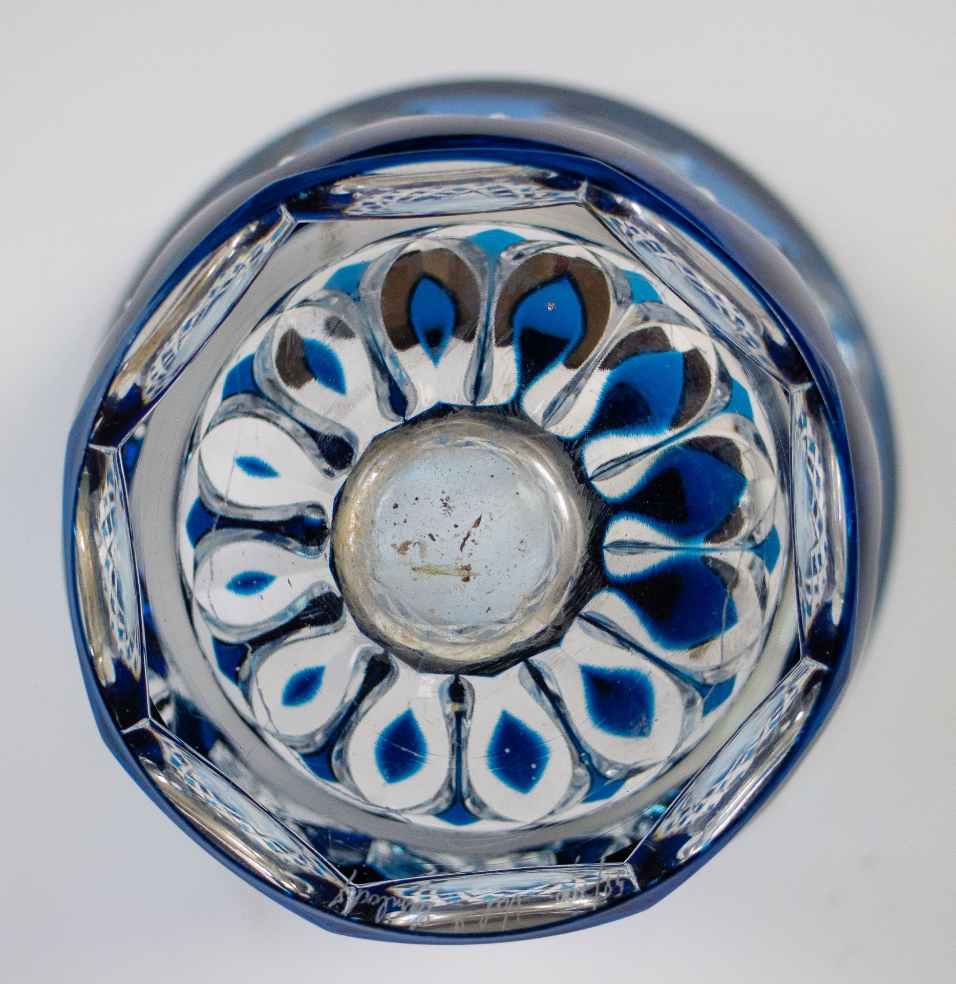 Blue crystal vase Val Saint Lambert - Image 6 of 6