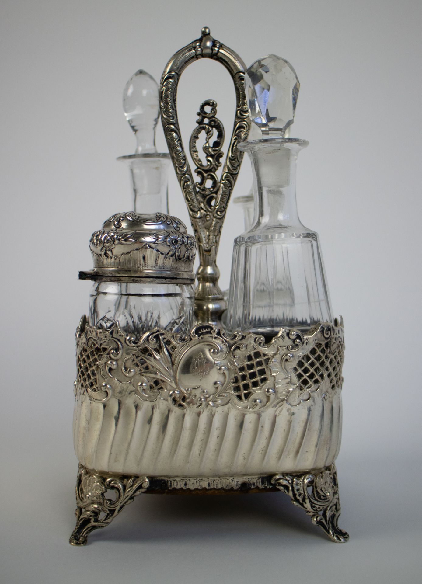 Silver oil and vinegar set French - Image 2 of 6