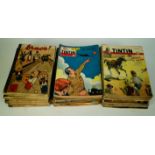 Lot with Tintin comic books + Bravo