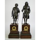 Bronze 19th C. Voltaire & Rousseau