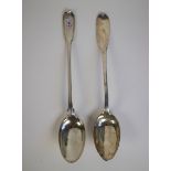 2 silver serving spoons France 18th C.