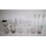 Lot with diverse 19thC glassware