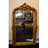 Large gold-plated hall mirror