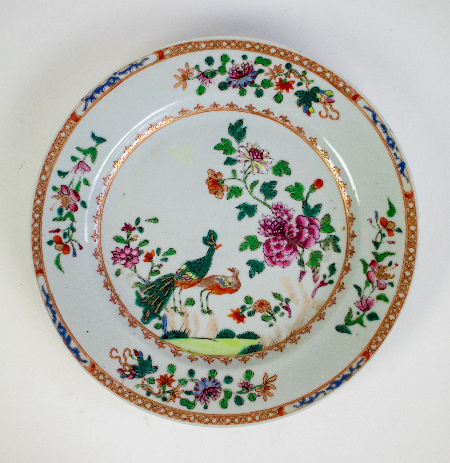 3 Famille rose Qianlong plates - Image 2 of 7