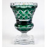 A green Val Saint Lambert vase