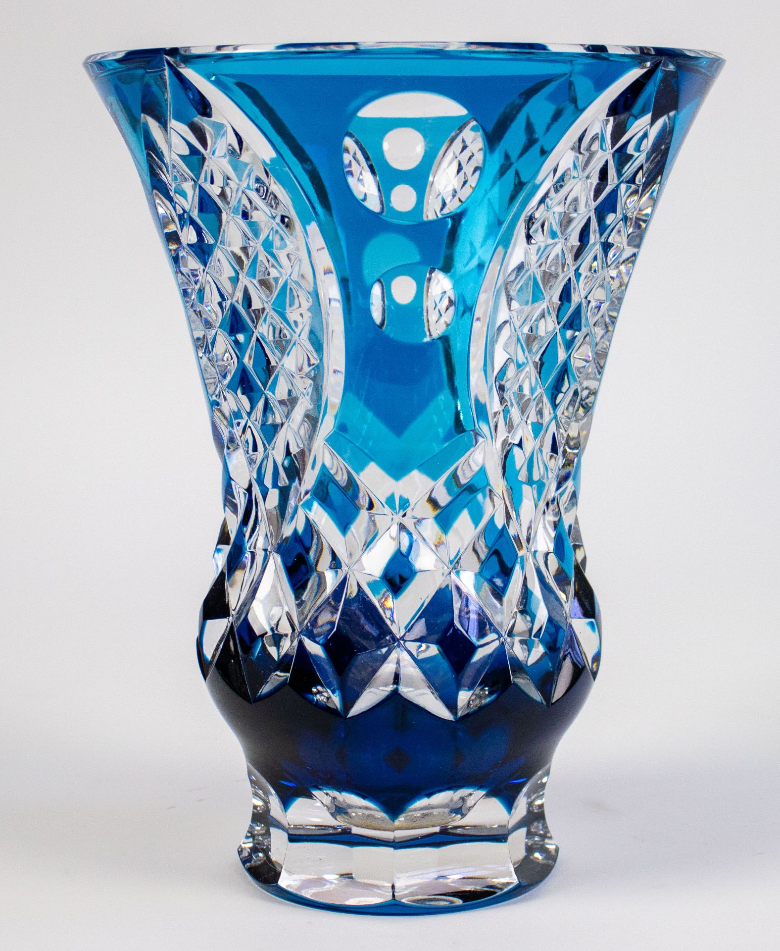 Blue crystal vase Val Saint Lambert - Bild 4 aus 6