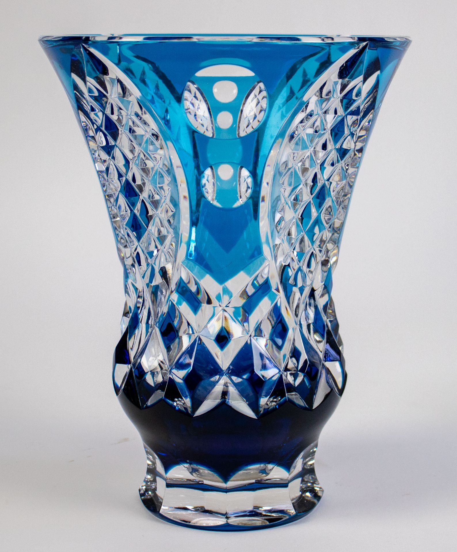 Blue crystal vase Val Saint Lambert - Bild 3 aus 6