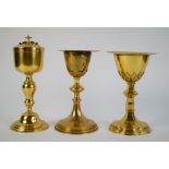 Lot with 3 chalices and 2 patens