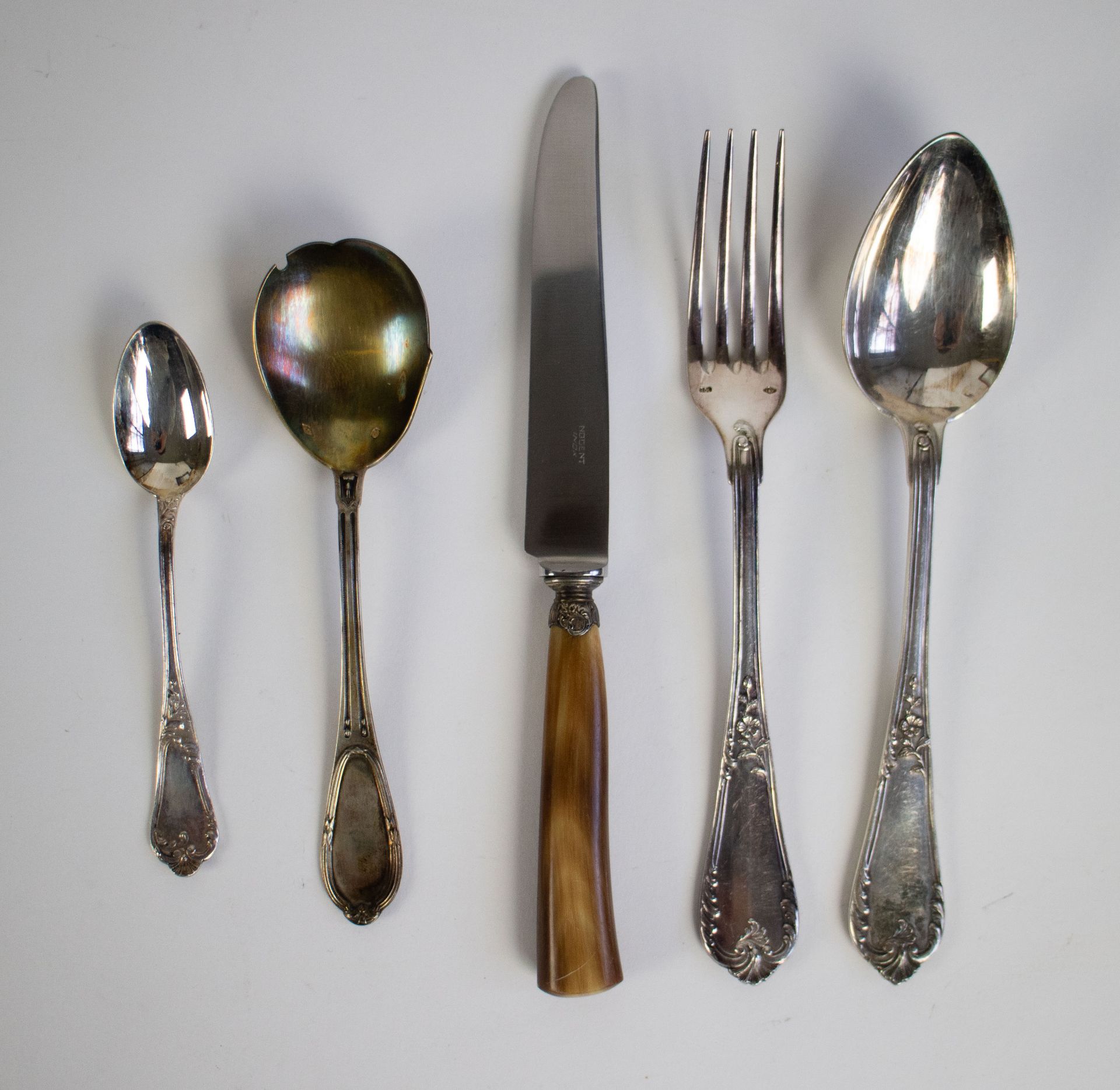 Belgian and French silver cutlery 19th century - Image 2 of 2