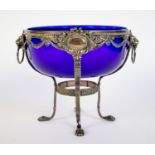 Blue glass cup in silver WMF frame